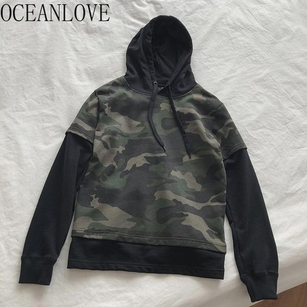 women's hoodies & sweatshirts oceanlove camouflage hooded sweatshirs 2021 autumn fake 2 pcs bf style hoodie fashion vintage women cloth, Black
women's hoodies & sweatshirts oceanlove camouflage hooded sweatshirs 2021 autumn fake 2 pcs bf style hoodie fashion vintage women cloth, Black