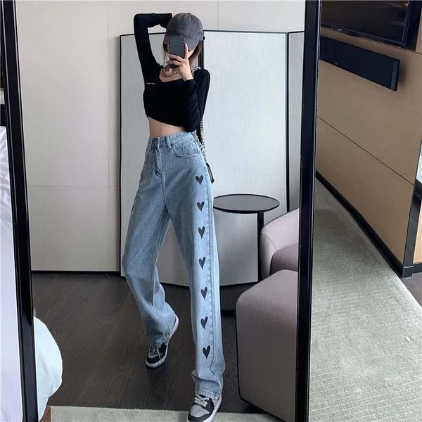 jeans female ins love tall waist straight loose wide-legged pants autumn/winter 2021 show thin women's, Blue
jeans female ins love tall waist straight loose wide-legged pants autumn/winter 2021 show thin women's, Blue