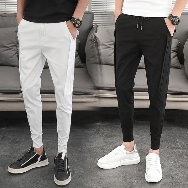 korean summer pants men fashion design 2021 slim fit harem ankle length solid all match hip hop joggers trousers men's, Black
korean summer pants men fashion design 2021 slim fit harem ankle length solid all match hip hop joggers trousers men's, Black
