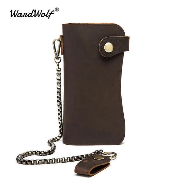 wallets wardwolf genuine leather wallet men's clutch purse chain motocycle style holder metal crazy horse, Red;black
wallets wardwolf genuine leather wallet men's clutch purse chain motocycle style holder metal crazy horse, Red;black