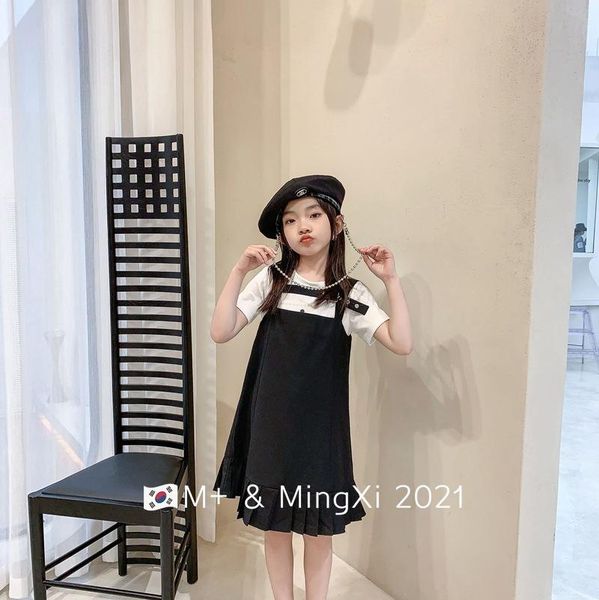 children's clothing 2021 summer suit female little girl t-shirt skirt two-piece trend sets, White
children's clothing 2021 summer suit female little girl t-shirt skirt two-piece trend sets, White