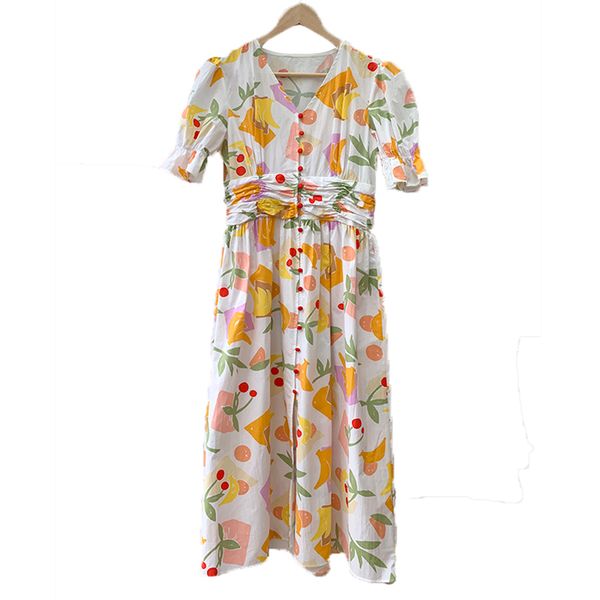 women fruit print midi dress v neck single-breasted lantern sleeve empire elegant yellow summer d1613 210514, Black;gray
women fruit print midi dress v neck single-breasted lantern sleeve empire elegant yellow summer d1613 210514, Black;gray