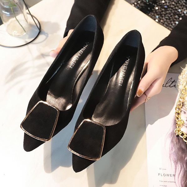 dress shoes ladies square buckle high heels office pointed toe wedding satin 2021 fashion women's, Black
dress shoes ladies square buckle high heels office pointed toe wedding satin 2021 fashion women's, Black