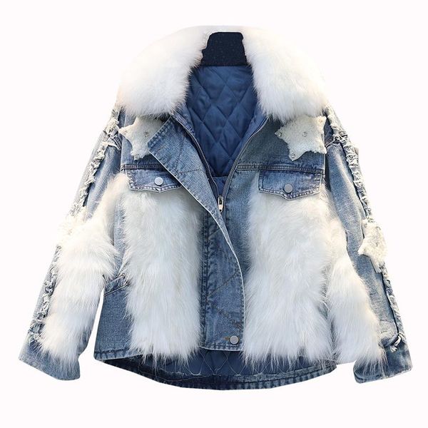 denim splicing fur jacket women parkas korean winter fashion beading natural collar thick warm jeans coat female h841 women's jackets, Black;brown
denim splicing fur jacket women parkas korean winter fashion beading natural collar thick warm jeans coat female h841 women's jackets, Black;brown