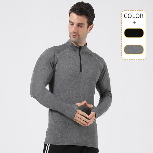 running jerseys stand-up collar zipper sports men's solid color autumn outdoor training casual long-sleeved t-shirt fitness clothes men, Black;blue
running jerseys stand-up collar zipper sports men's solid color autumn outdoor training casual long-sleeved t-shirt fitness clothes men, Black;blue