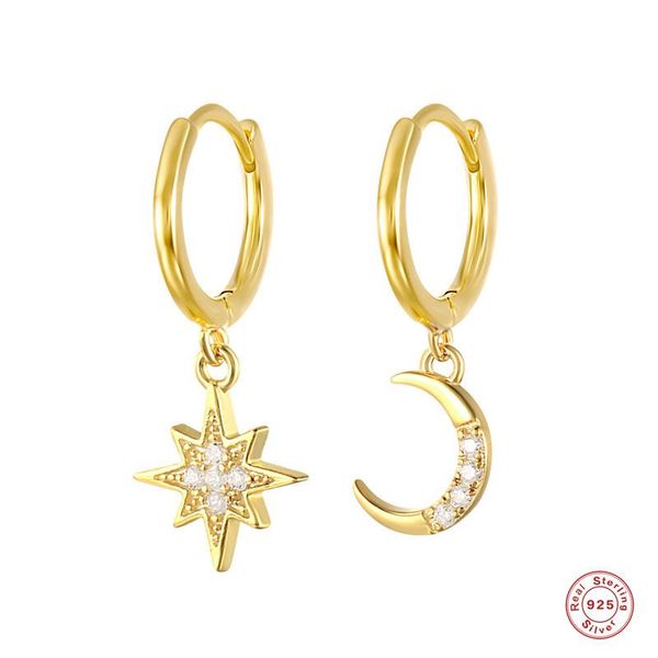 hoop & huggie 925 sterling silver asymmetrical earrings ladies luxury wedding jewelry zircon crystal star moon pendants, Golden;silver
hoop & huggie 925 sterling silver asymmetrical earrings ladies luxury wedding jewelry zircon crystal star moon pendants, Golden;silver