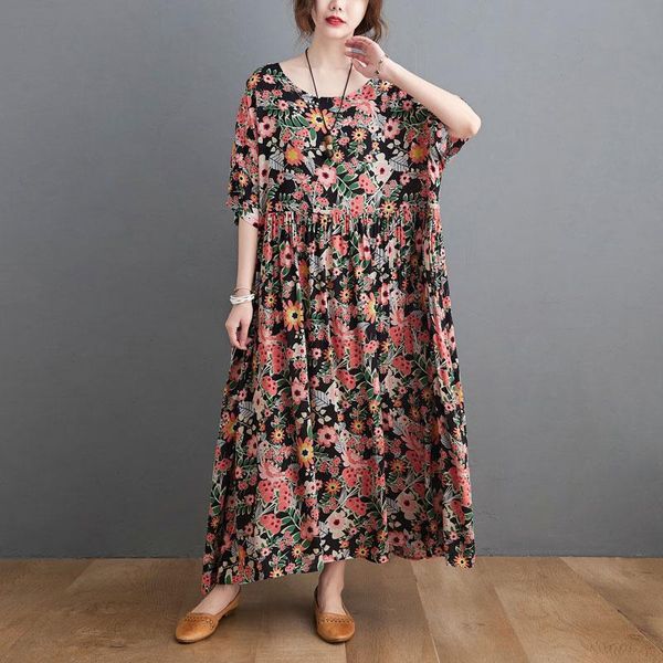 plus size dresses 2021 arrival loose summer dress print floral vintage soft cotton linen prairie chic holiday travel casual women, Black
plus size dresses 2021 arrival loose summer dress print floral vintage soft cotton linen prairie chic holiday travel casual women, Black