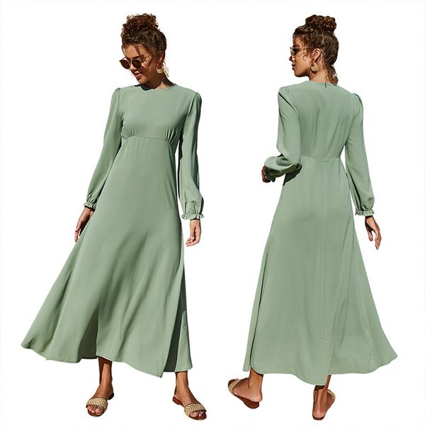 dresses lantern mid length long sleeve round neck slim waist down pure color small fresh women's dress, Black;gray
dresses lantern mid length long sleeve round neck slim waist down pure color small fresh women's dress, Black;gray