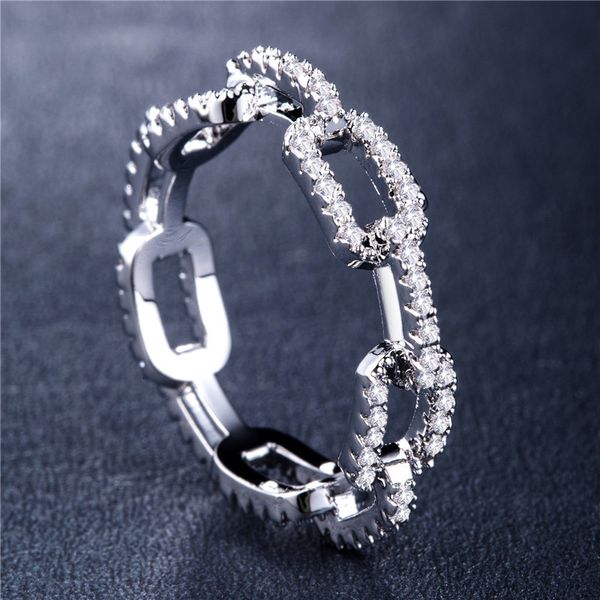 mens and womens ring creative chain women's zircon silver plated rose gold luxury jewelry, Golden;silver
mens and womens ring creative chain women's zircon silver plated rose gold luxury jewelry, Golden;silver
