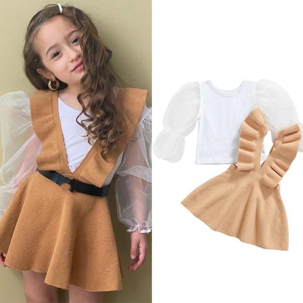 clothing sets princess autumn winter little girl’s skirts 2pcs clothes set fashion puff long sleeve +knitted suspender suit, White
clothing sets princess autumn winter little girl’s skirts 2pcs clothes set fashion puff long sleeve +knitted suspender suit, White