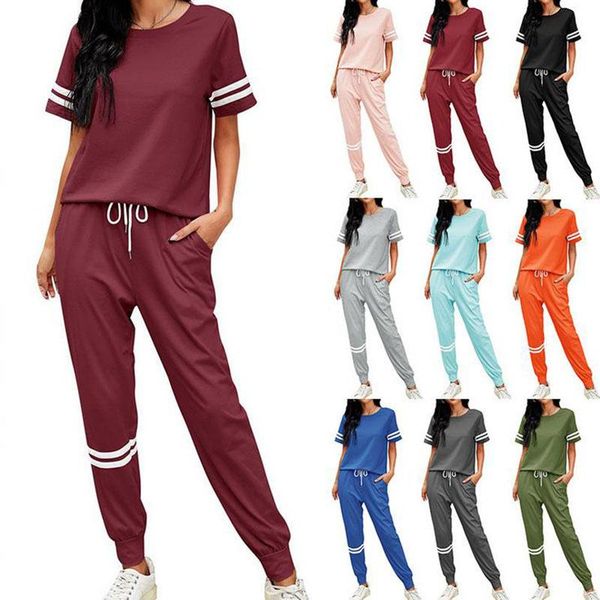 women's t-shirt summer womens tracksuits set ladies lounge wear t-shirts pants suits, White
women's t-shirt summer womens tracksuits set ladies lounge wear t-shirts pants suits, White