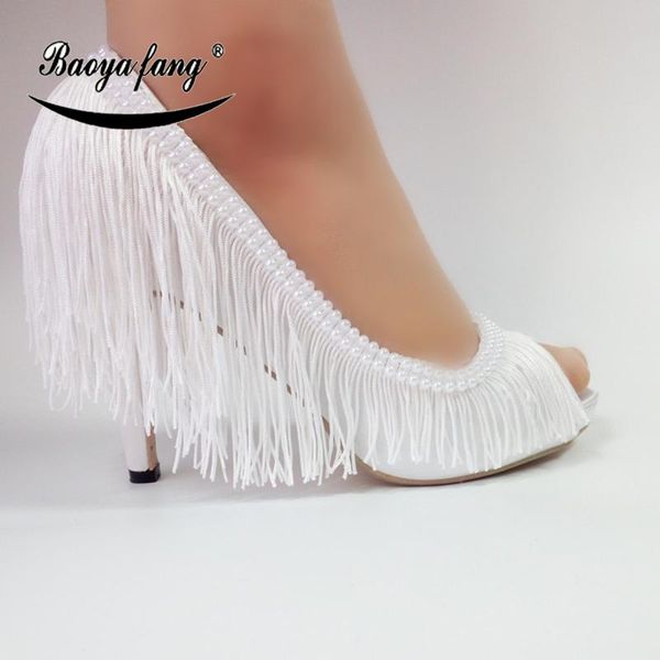 baoyafang arrival white tassels fish toe womens wedding shoes 8cm/10cm high heels pumps woman fashion peep dress, Black
baoyafang arrival white tassels fish toe womens wedding shoes 8cm/10cm high heels pumps woman fashion peep dress, Black