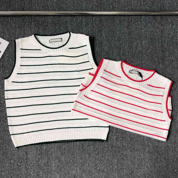 2022 factory wholesale new summer g family embroidered letter pullover contrast stripe round neck knitted sleeveless vest top, White
2022 factory wholesale new summer g family embroidered letter pullover contrast stripe round neck knitted sleeveless vest top, White