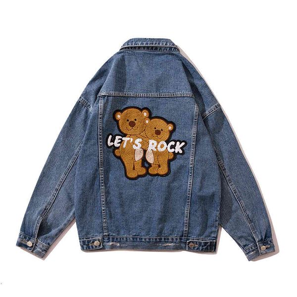 men's jackets beautiful love bear embroidered denim jacket for afflicted woman swag streetwear hip hop hole ripped jean vym4, Black;brown
men's jackets beautiful love bear embroidered denim jacket for afflicted woman swag streetwear hip hop hole ripped jean vym4, Black;brown