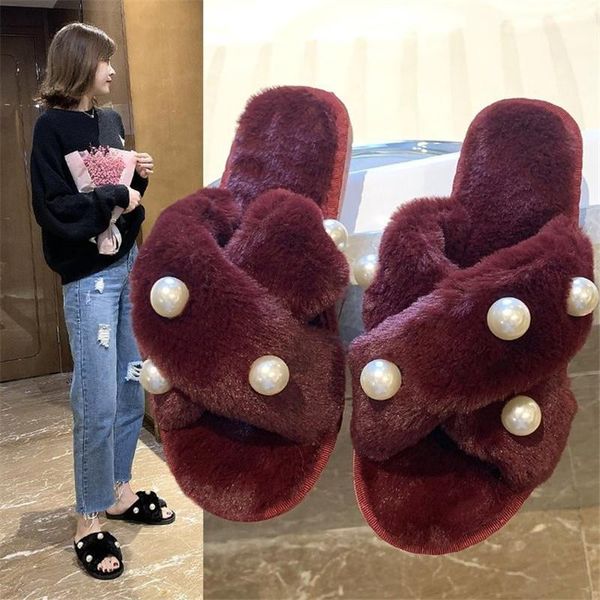 winter women flat bottom slipper furry round bead plush indoor home shoe warm flip flop slides for slippers, Black
winter women flat bottom slipper furry round bead plush indoor home shoe warm flip flop slides for slippers, Black