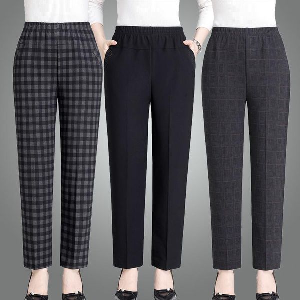 women's pants & capris mother slim korean pencil middle-aged women elastic trousers autumn loose straight high waist pocket plaid overs, Black;white
women's pants & capris mother slim korean pencil middle-aged women elastic trousers autumn loose straight high waist pocket plaid overs, Black;white
