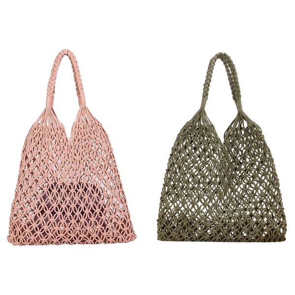 evening bags 2x handbag fishing net woven bag holiday beach retro hand-woven shoulder bohemian casual female pink & green
evening bags 2x handbag fishing net woven bag holiday beach retro hand-woven shoulder bohemian casual female pink & green