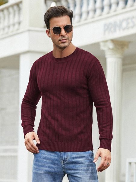 men rib knit solid sweater 79sa#, White;black
men rib knit solid sweater 79sa#, White;black