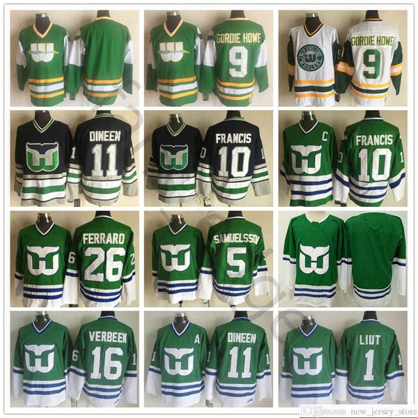 hartford whalers 9 gordie howe 10 ron francis 26 ray ferraro 5 ulf samuelsson 16 pat verbeek 11 kevin dineen dave tippett 1 mike liut jersey, Black
hartford whalers 9 gordie howe 10 ron francis 26 ray ferraro 5 ulf samuelsson 16 pat verbeek 11 kevin dineen dave tippett 1 mike liut jersey, Black