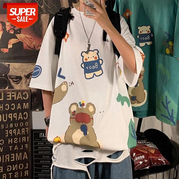 tide brand street cartoon bear short-sleeved t-shirt men and women ins loose casual summer couple bf #9p0w, White;black
tide brand street cartoon bear short-sleeved t-shirt men and women ins loose casual summer couple bf #9p0w, White;black