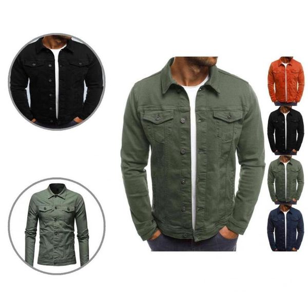 men's jackets drop 2021 solid color jeans men fashion autumn slim mens casual denim coats turn-down collar streetwear, Black;brown
men's jackets drop 2021 solid color jeans men fashion autumn slim mens casual denim coats turn-down collar streetwear, Black;brown
