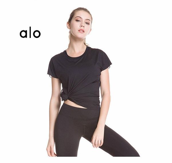 yoga outfit alo summer women's breathable t-shirt black and white mesh back short sleeve running fitness training 0852
yoga outfit alo summer women's breathable t-shirt black and white mesh back short sleeve running fitness training 0852