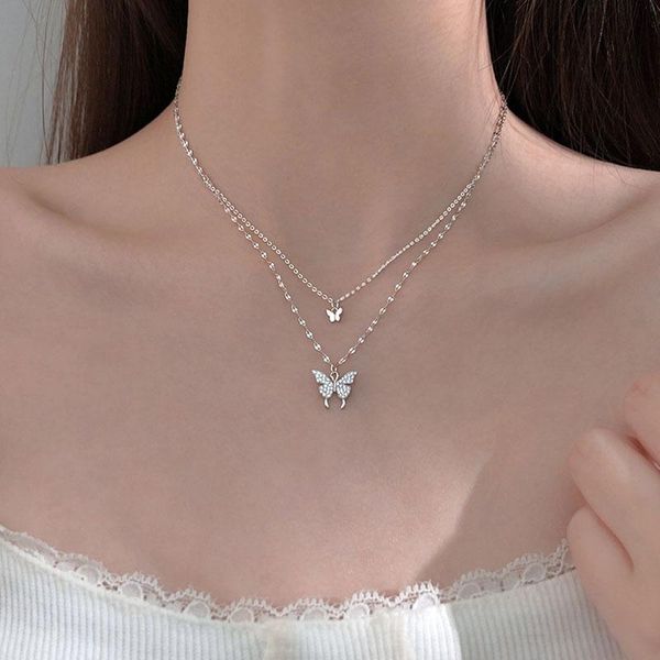 chains 925 sterling silver shiny cz butterfly necklace for women dainty double layer clavicle chain jewelry s-n173
chains 925 sterling silver shiny cz butterfly necklace for women dainty double layer clavicle chain jewelry s-n173