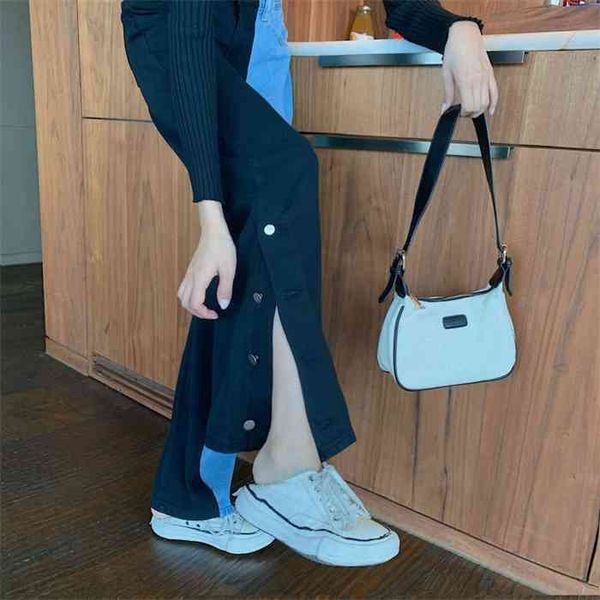 women jeans pants leisure loose high waist vintage wide leg split jeans streetwear simple full-length harajuku straight pants, Blue
women jeans pants leisure loose high waist vintage wide leg split jeans streetwear simple full-length harajuku straight pants, Blue