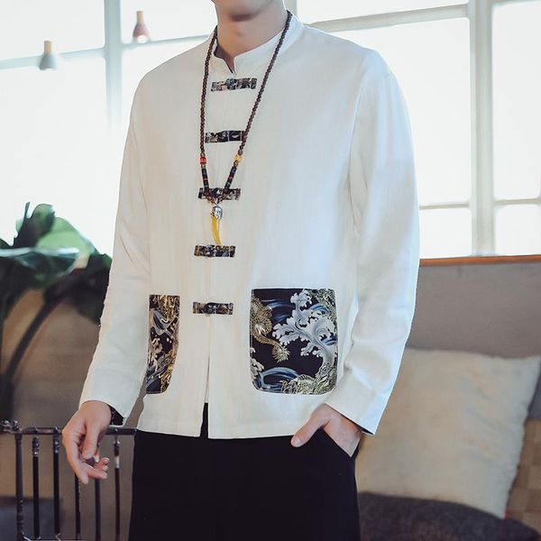 men's casual shirts autumn men cotton linen vintage shirt 2021 chinese style print male long sleeve tai chi ta chemise -5xl, White;black
men's casual shirts autumn men cotton linen vintage shirt 2021 chinese style print male long sleeve tai chi ta chemise -5xl, White;black