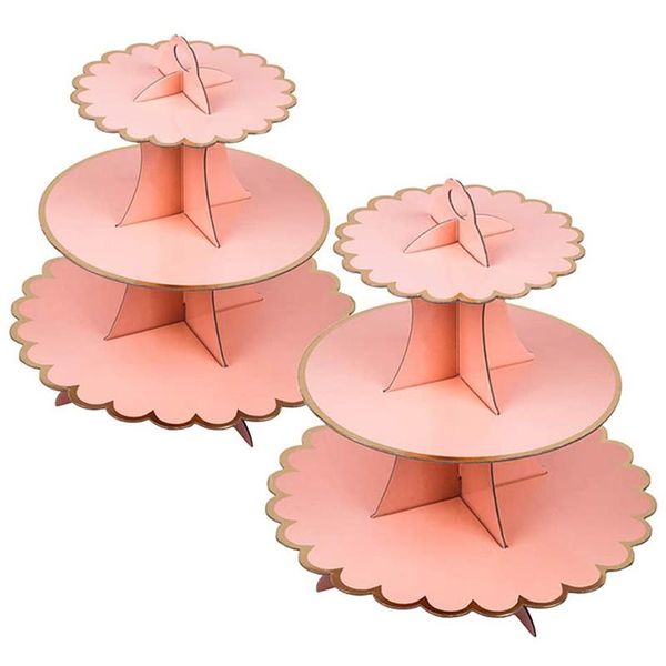 2pcs cardboard cupcake holder dessert tower 3 layers other bakeware