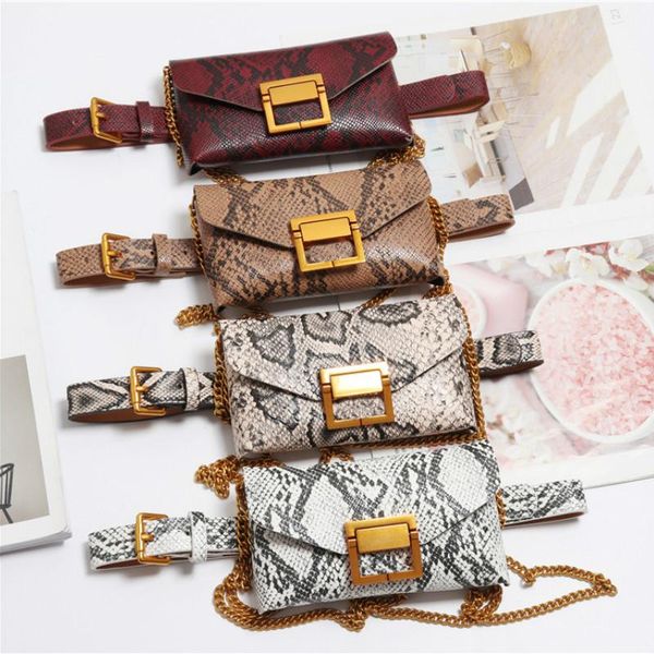 fashion women serpentine pattern waist bag snake fanny pack designer belt chain chest small shoulder bags
fashion women serpentine pattern waist bag snake fanny pack designer belt chain chest small shoulder bags
