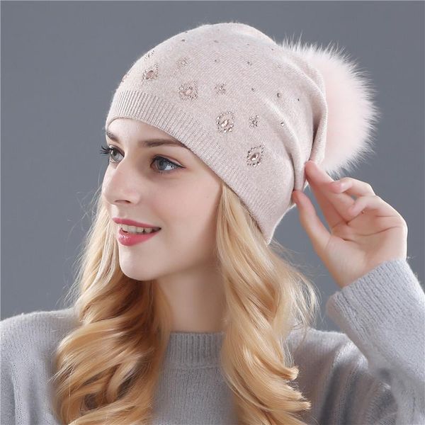 beanie/skull caps xthree women winter beanies hat for shining rhinestone cashmere wool knitted the female fur pom, Blue;gray
beanie/skull caps xthree women winter beanies hat for shining rhinestone cashmere wool knitted the female fur pom, Blue;gray
