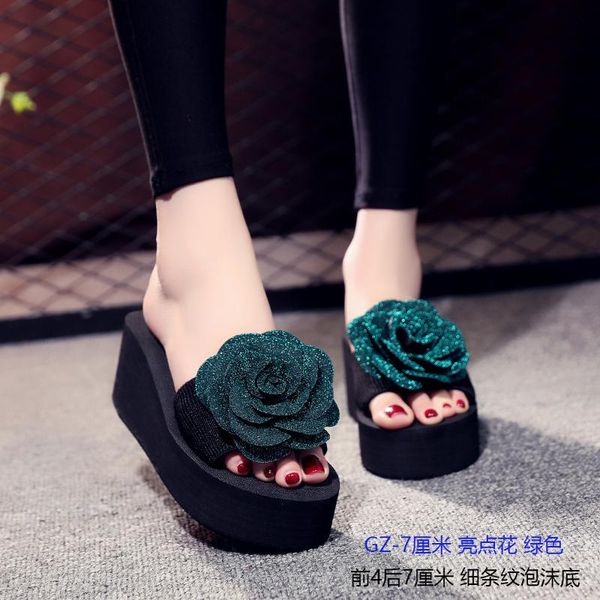 slippers women summer flower cool women's thick bottom beach antiskid fashion wear 7cm, Black
slippers women summer flower cool women's thick bottom beach antiskid fashion wear 7cm, Black