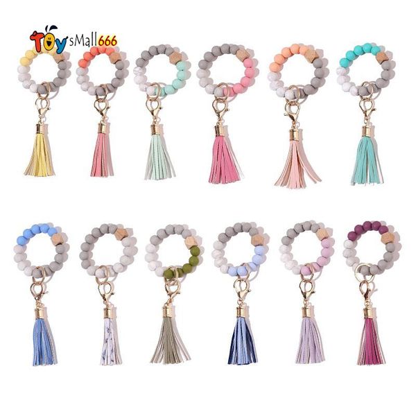 silicone beaded bangle keychain with tassel for women party favor wristlet key ring bracelet fy2981
silicone beaded bangle keychain with tassel for women party favor wristlet key ring bracelet fy2981