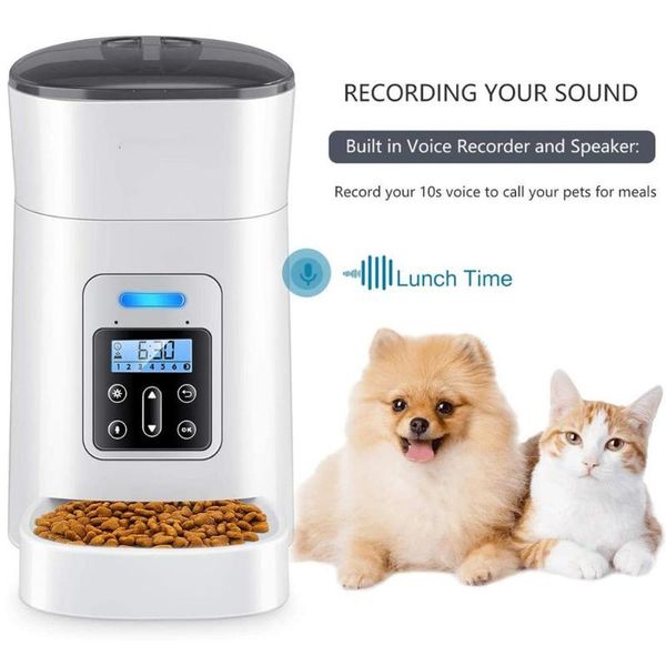 dog bowls & feeders 4l automatic pet feeder dispenser with distribution alarm voice recorder programmable timer cat up to 6 meals
dog bowls & feeders 4l automatic pet feeder dispenser with distribution alarm voice recorder programmable timer cat up to 6 meals