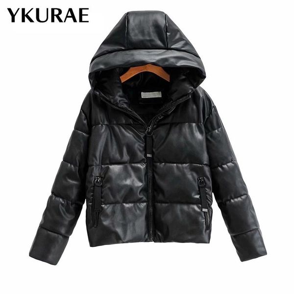 women's pu leather jacket female warm winter cotton coat fashion loose biker outerwear hooded street coats brand clothing fl083 & faux, Black
women's pu leather jacket female warm winter cotton coat fashion loose biker outerwear hooded street coats brand clothing fl083 & faux, Black