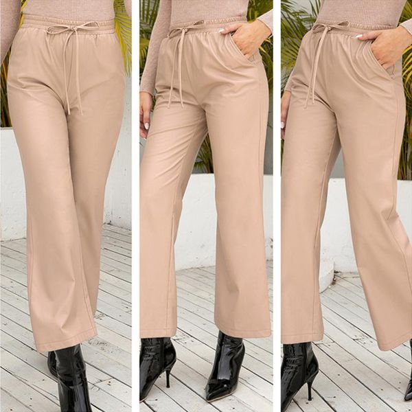 women's pants & capris 2021 vintage casual high wiast black coffee khaki brown pu leather for women autumn winter trousers, Black;white
women's pants & capris 2021 vintage casual high wiast black coffee khaki brown pu leather for women autumn winter trousers, Black;white