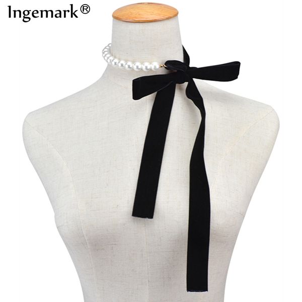 necklaces pendants punk long wide black velvet ribbon choker bow tie simulated pearl beads charm collar necklace gothic jewelry year gifts, Silver
necklaces pendants punk long wide black velvet ribbon choker bow tie simulated pearl beads charm collar necklace gothic jewelry year gifts, Silver