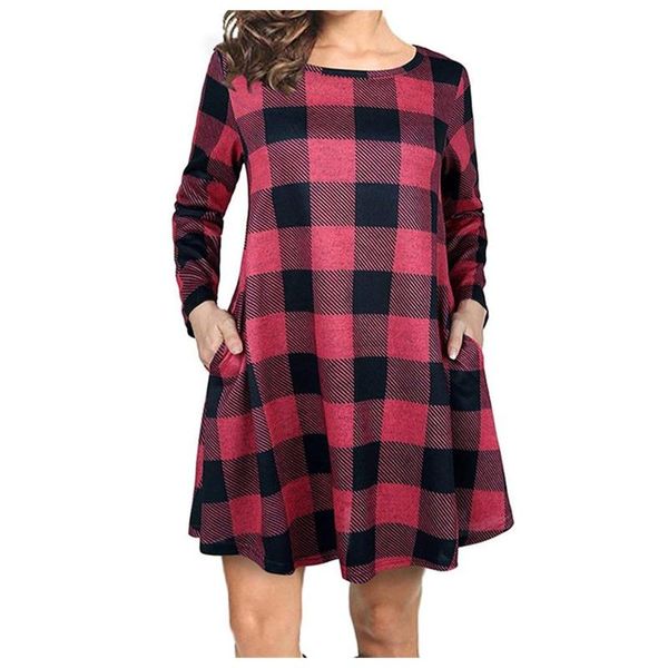 casual dresses women's plaid printed dress o-neck long sleeve mini with pockets 2021 autumn loose, Black;gray
casual dresses women's plaid printed dress o-neck long sleeve mini with pockets 2021 autumn loose, Black;gray