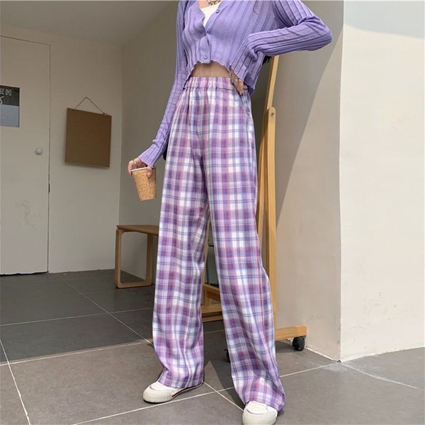 vintage plaid pants women summer 2021 fashion korean style wide leg pant high waist loose casual women clothing, Black;white
vintage plaid pants women summer 2021 fashion korean style wide leg pant high waist loose casual women clothing, Black;white