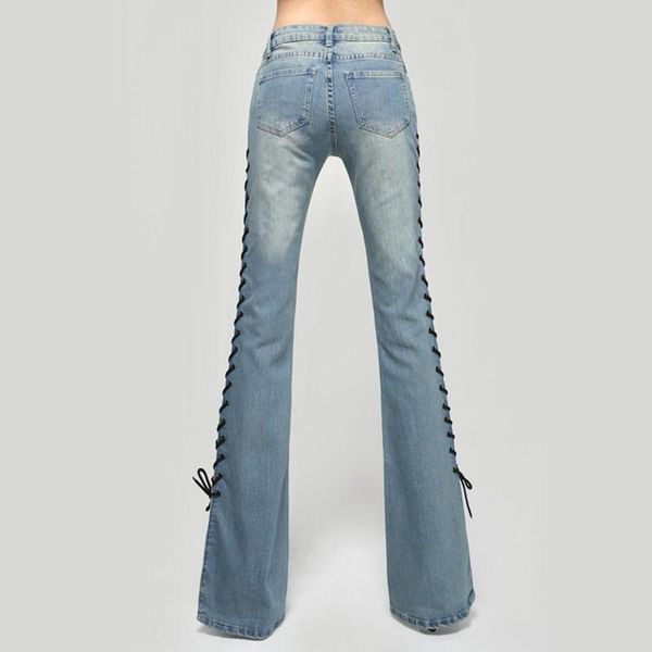 women's jeans flare full length pants fashion 2021 bandages split side denim for women trousers work wear lx1845, Blue
women's jeans flare full length pants fashion 2021 bandages split side denim for women trousers work wear lx1845, Blue