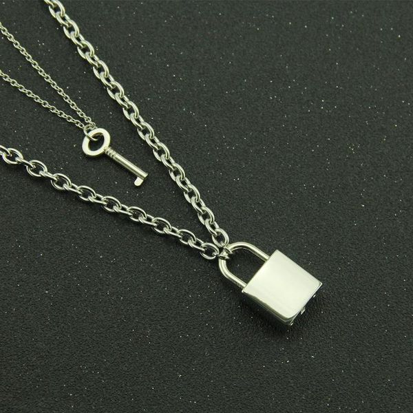 pendant necklaces andshiny fashion key padlock necklace for women silver color lock layered chain punk metal jewelry
pendant necklaces andshiny fashion key padlock necklace for women silver color lock layered chain punk metal jewelry