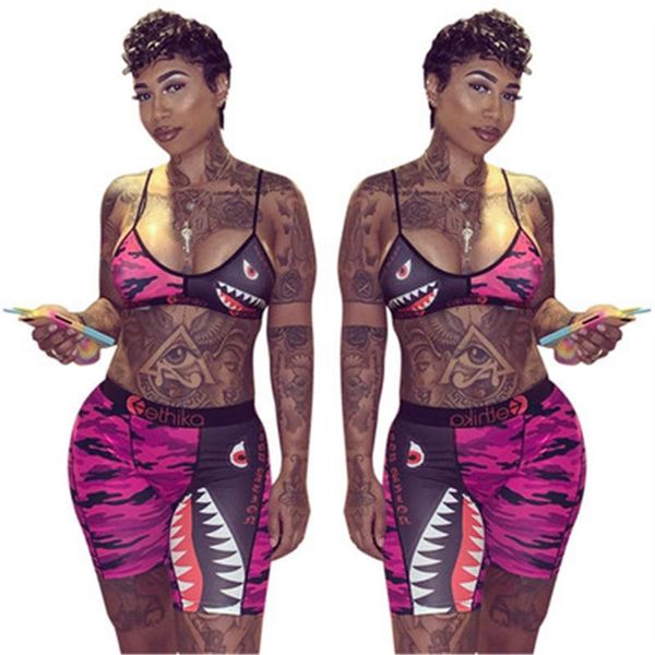 womens letter digital printing tracksuits fashion trend camouflage cartoon sling shorts suits designer female fitness yoga 2pcs sets, Gray
womens letter digital printing tracksuits fashion trend camouflage cartoon sling shorts suits designer female fitness yoga 2pcs sets, Gray