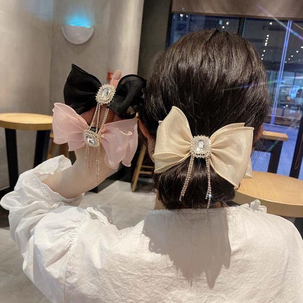 hair accessories female super fairy bow tie rhinestone tassel pearly yarn ponytail rope elegant temperament head, Slivery;white
hair accessories female super fairy bow tie rhinestone tassel pearly yarn ponytail rope elegant temperament head, Slivery;white
