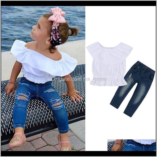 girls clothes set summer ins cotton flying sleeves a word shoulder tshirt washed holes jeans suit fcjiv sets 5h6e2, White
girls clothes set summer ins cotton flying sleeves a word shoulder tshirt washed holes jeans suit fcjiv sets 5h6e2, White