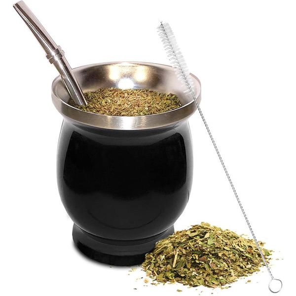mugs yerba mate natural gourd/tea cup set 8 ounces bombillas straw,cleaning brush,stainless steel,double-walled,easy clean
mugs yerba mate natural gourd/tea cup set 8 ounces bombillas straw,cleaning brush,stainless steel,double-walled,easy clean