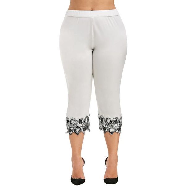 women's leggings women casual trousers flower embroidery high elastic waist plus size waisted applique pant pantalones de mujer, Black
women's leggings women casual trousers flower embroidery high elastic waist plus size waisted applique pant pantalones de mujer, Black