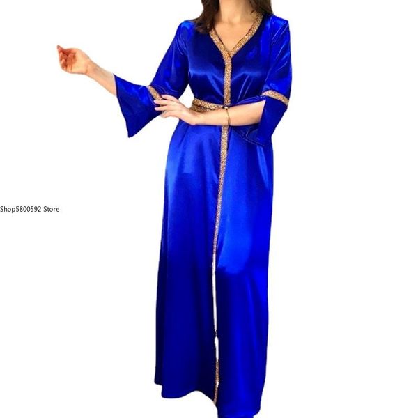 ethnic clothing fashion muslim dress morocco kaftan for women diamond v-neck belted eveing party dresses dubai turkey clothes royal blue, Red
ethnic clothing fashion muslim dress morocco kaftan for women diamond v-neck belted eveing party dresses dubai turkey clothes royal blue, Red