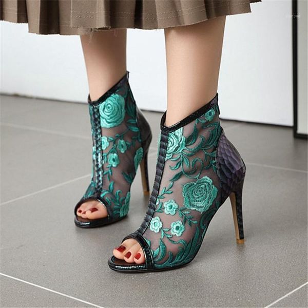 handmade ethnic embroider gladiator sandals women summer mesh ankle boots stilettos high heels peep toe spring shoes zip1, Black
handmade ethnic embroider gladiator sandals women summer mesh ankle boots stilettos high heels peep toe spring shoes zip1, Black