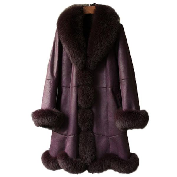 women's fur & faux leather jacket genuine coats sheepskin lingning natural collar cuff winter female, Black
women's fur & faux leather jacket genuine coats sheepskin lingning natural collar cuff winter female, Black
